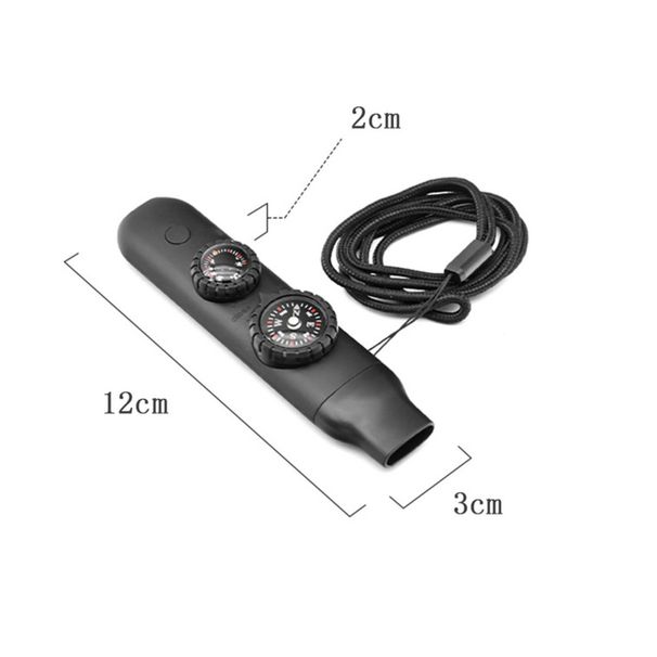New 7-in-1 Multifunctional Survival Whistle With LED Light Thermometer Compass Signal Mirror_desvips.com