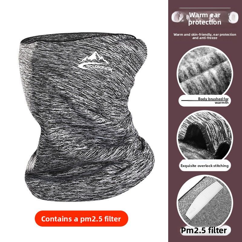 Autumn And Winter Sports Cycling Headscarf With Filter, Windproof, Water-Resistant, Fleece-Lined, Warm Face Mask, Ear_desvips.com