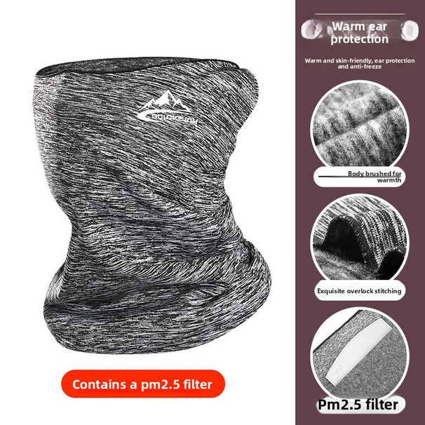 Autumn And Winter Sports Cycling Headscarf With Filter, Windproof, Water-Resistant, Fleece-Lined, Warm Face Mask, Ear_desvips.com