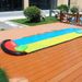 Inflatable PVC Water Slide With Sprayer Outdoor Slip Slide For Kids Adults Double Lane Splash Pool Wave Board Included_desvips.com