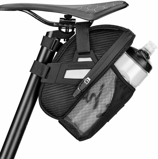 ROCKBROS Saddle bag, bicycle bag, seat bag with bottle holder, waterproof, bike bag_desvips.com