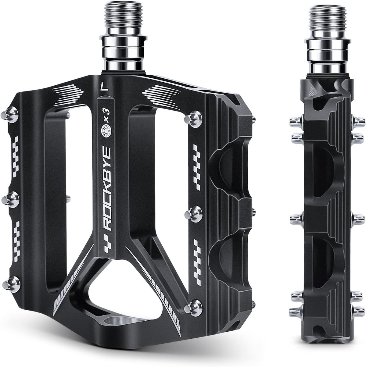 Bike Pedals- 9/16" Lightweight Mountain Bike Pedals With 3 Sealed Bearings Non-Slip Wide Platform,Easy Installation For Ebike Mountain Bike,BMX_desvips.com
