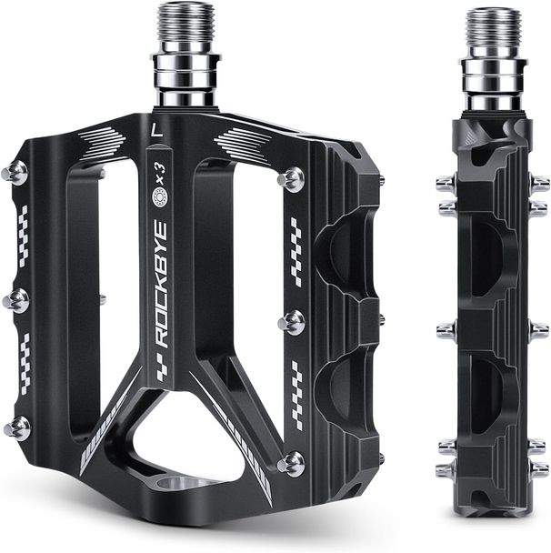 Bike Pedals- 9/16" Lightweight Mountain Bike Pedals With 3 Sealed Bearings Non-Slip Wide Platform,Easy Installation For Ebike Mountain Bike,BMX_desvips.com