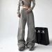 2025 Autumn Summer New Cargo Pants For Women, American Style Wide-Leg Pants, Loose Fit, Chic, Floor-Length, Sweatpants_desvips.com