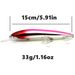 AOCLU-Hard Bait For Deep Sea Boat, Floating Minnow, Jerkbait Rattle, Rock Lure, 4X Treble Hooks, Japan Quality, 150mm, 33g, 1Pc_desvips.com