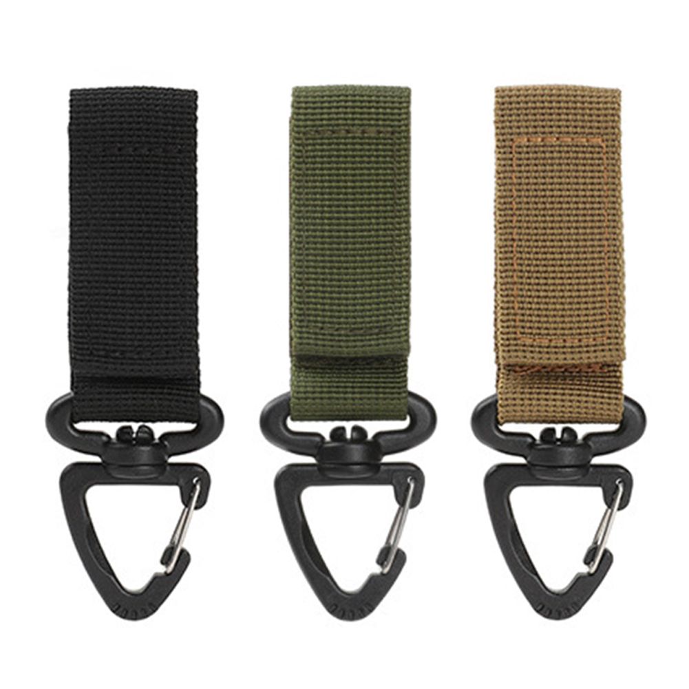 3/5pcs Military Tactical Hanging Nylon Molle Backpack Belt Buckle D-Shaped Outdoor Climbing Carabiner EDC Keychain Hook_desvips.com