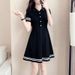 Casual For Women Summer New Mid-Length T-Shirt Sports Polo Collar Slim Fit Belly Covering Slimming A-Line Dress_desvips.com
