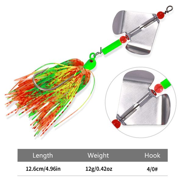 NEWUP Buzzbait Spinner Bait With Rotating Blades 12.6cm 12G Metal Hard Lures Artificial Wire Bait Goods For Fishing_desvips.com