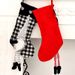 001 Qiaoding Supplies Red Heart Plush Leg Hanging Plaid Christmas Creative Decorative Elderly Gift Socks_desvips.com