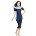 Muslim Swimwear Women's Swimsuit Muslim Conservative Swimsuit Loose Contrasting Color Two-piece Set Seaside Travel Hot Spring Suit_desvips.com