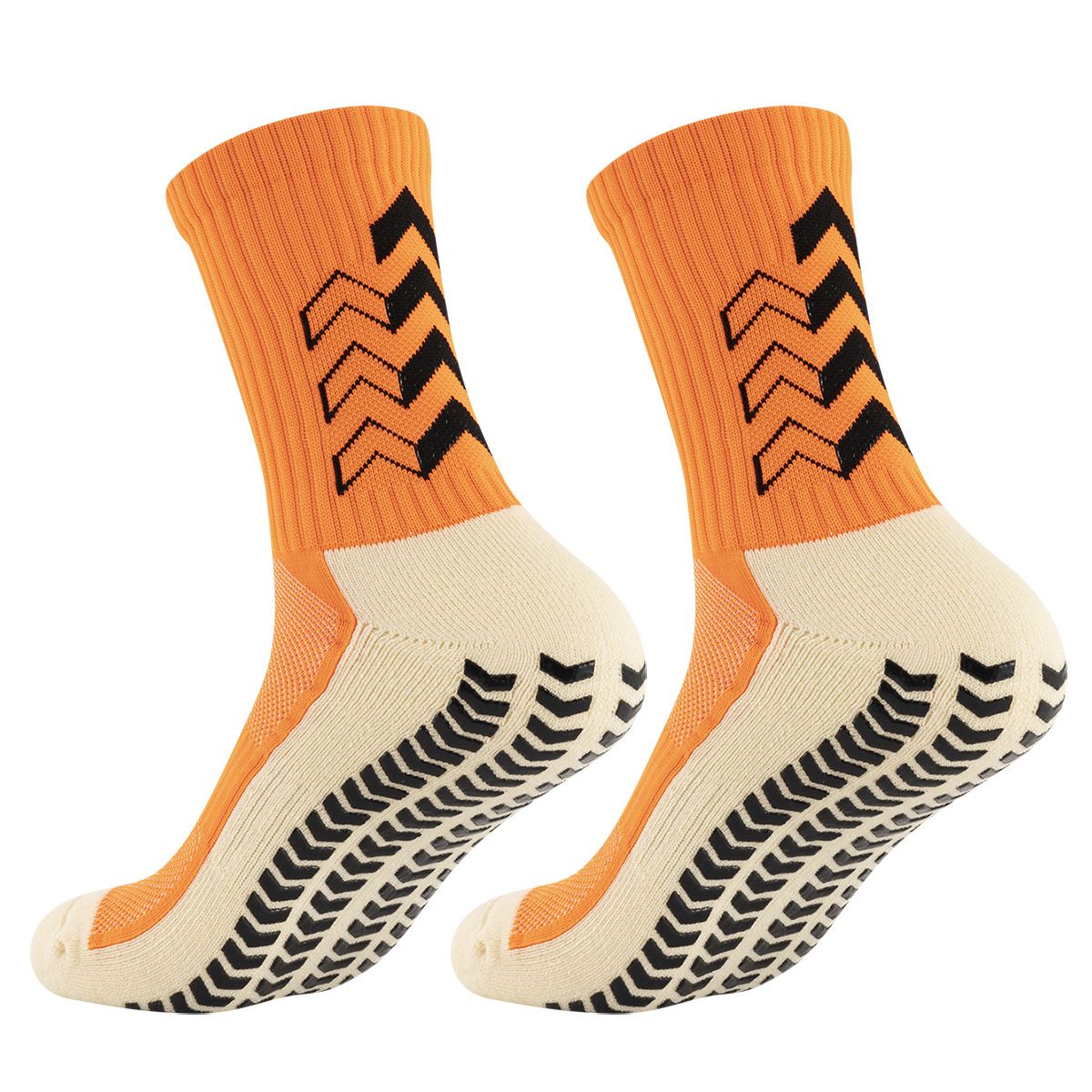 Men's And Women's Mid Calf Trampoline Socks With Terry Cloth Soles Adult Non-Slip Sports Socks With Adhesive Dots Thick_desvips.com