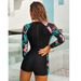 Quick-Dry Slim-Fit Conservative Swimsuit For Women, Long-Sleeve Surfing Suit, One-Piece Free Sun Protection, Women's_desvips.com