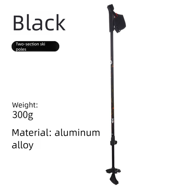 Two-Section Aluminum Alloy Double Board Snow Pole Multi-Functional Ski Portable Climbing Stick Shock-Absorbing Cane_desvips.com