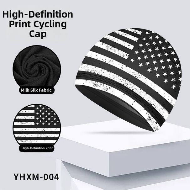 Quick Drying Cycling Cap Elastic Fit Motorcycle Helmet Liner Print Sunshade Running Cap For Sports Outdoor_desvips.com
