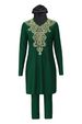 Muslim Swimwear Sunscreen Surfing And Diving Three-piece Swimsuit, Conservative And Full Encirclement High Elastic Embroidered Swimsuit_desvips.com