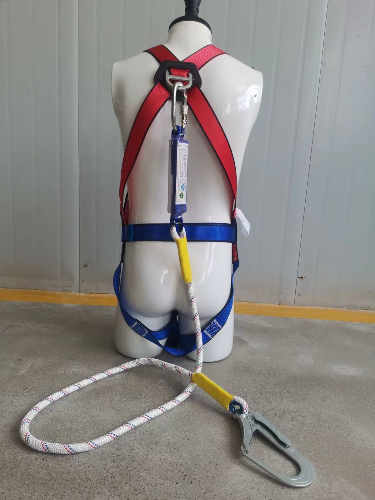 Hexin New National Construction Standard Five-Point Double Hook Buffer Pack European Style Safety Belt_desvips.com