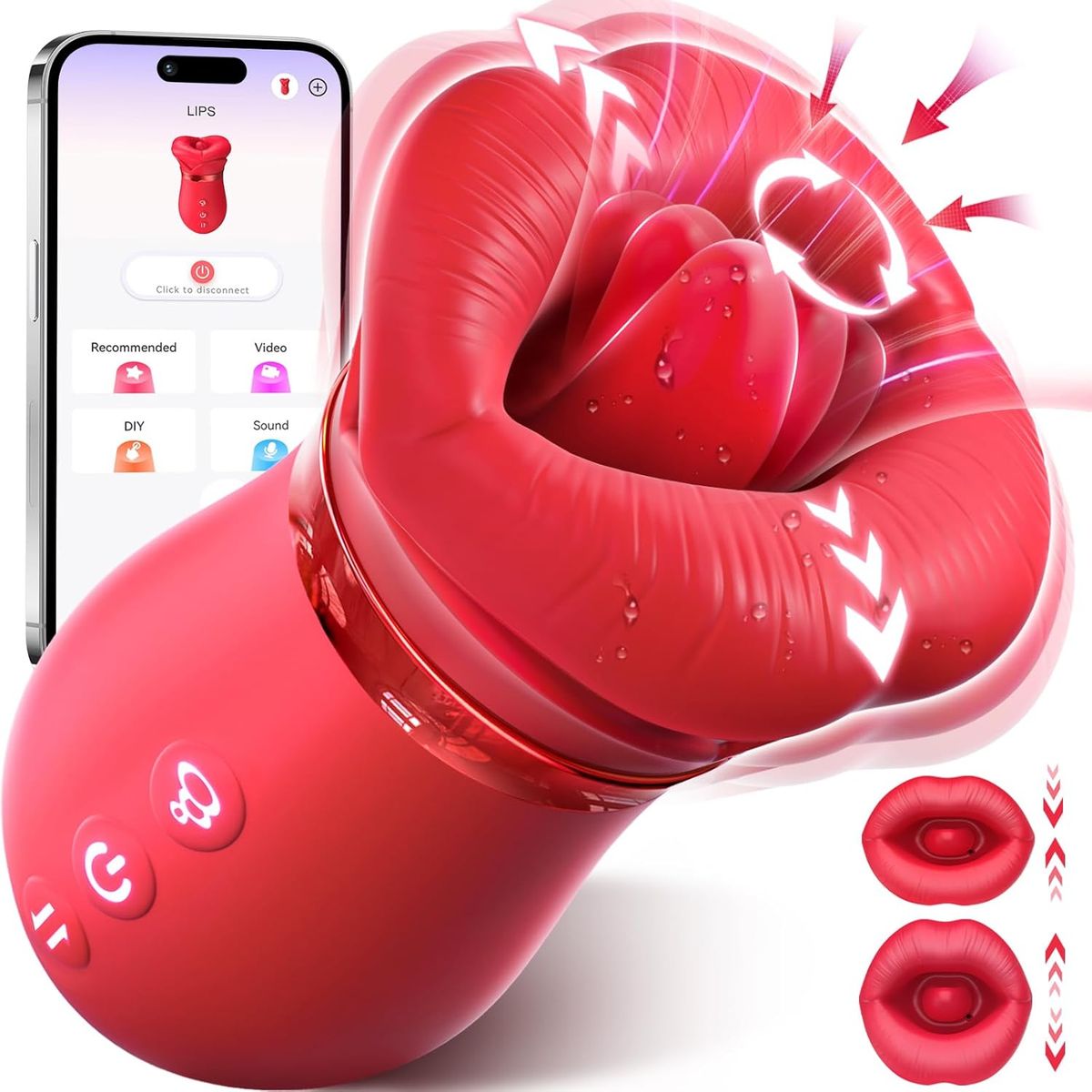 Vibrator Adult Sex Toys For Women - Mouth Sucking Vibrator Rose Sex Toy, 10 Tongue Licking, 3 Auto & 1 Manual Sucking Adult Toys_desvips.com