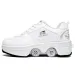 Deform Wheel Double Row Sneakers 4 Wheels Breathable Skates Shoes Walking Invisible Pulley Deformation Roller_desvips.com