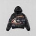 Nokometa Hot Sale 3D Printed Starry Sky Eye Hooded Sweater, Street Style Oversize Zip Sweater_desvips.com