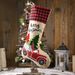 001 Cross-Border Decoration Supplies Forest Old Man Car Burlap Christmas Socks Gift Bag_desvips.com