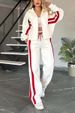2025 Autumn Y2K Striped Zipper Top Jacket Casual Sports Suit For Women_desvips.com