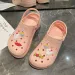 New Thick Sole 2024 Summer Cute Beach Hole Shoes With Feet Feeg Cool Bathroom Anti Slip And Odor Prevention Free_desvips.com