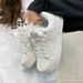 Ins Niche White Warm Casual Sports National Trend Couple Skateboard Breadboard Cotton Shoes Versatile_desvips.com