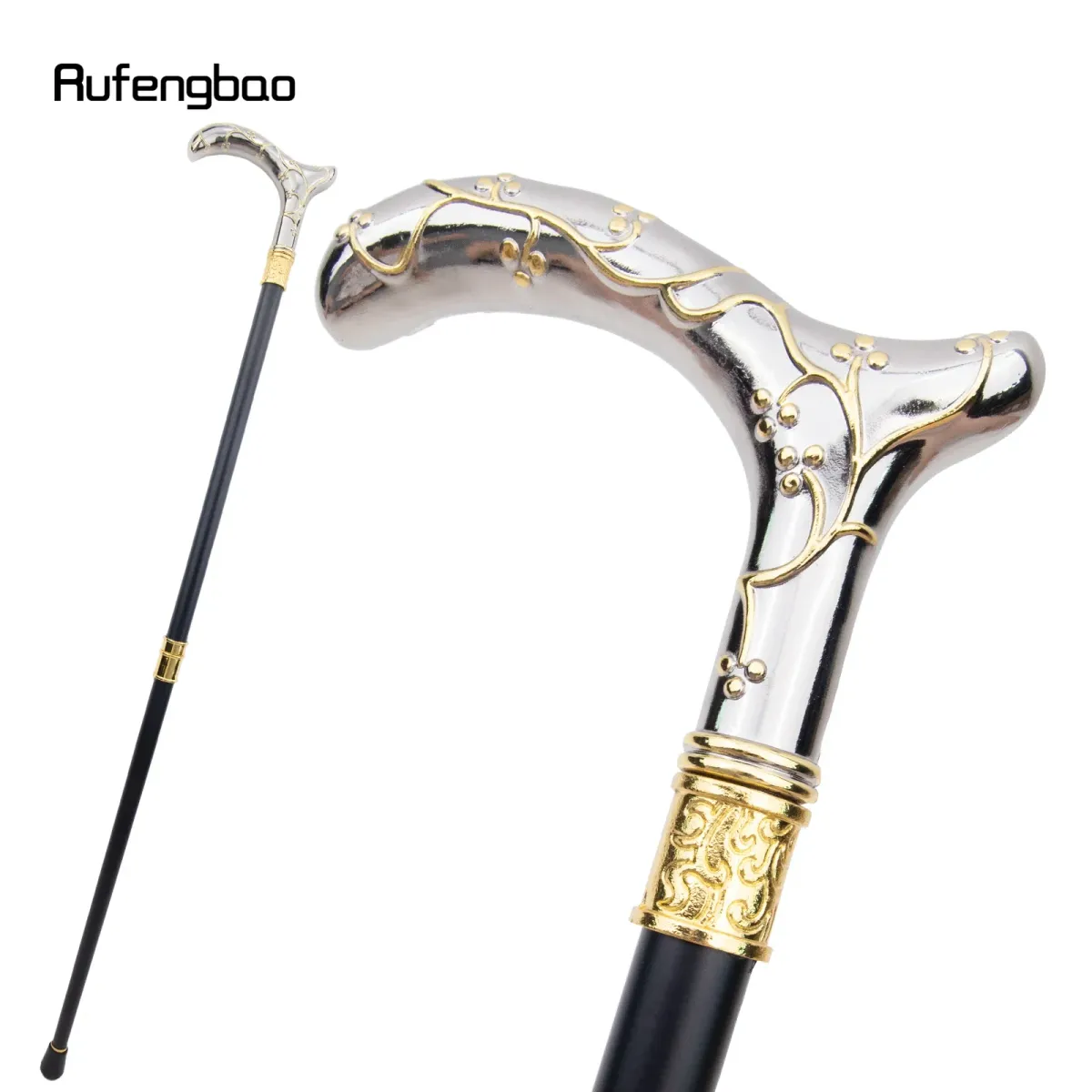 Golden White Plum Blossom Flower Fashion Stick Decorative Stick Cospaly Vintage Cane Crosier 95cm Performance Stage Cane_desvips.com