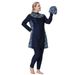 Muslim Swimwear Loose Large Size Obese Woman Conservative Swimsuit Muslim Hot Spring With Hat Print Swimsuit Set_desvips.com