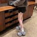 Grape Mom Style Summer Fashion Lace-up Casual Sneakers Breathable Mesh Thick-soled Height-increasing Dad Shoes For Women_desvips.com