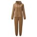 Women's Clothing popular autumn and winter women's sports and leisure hooded sweatshirt set two piece set_desvips.com