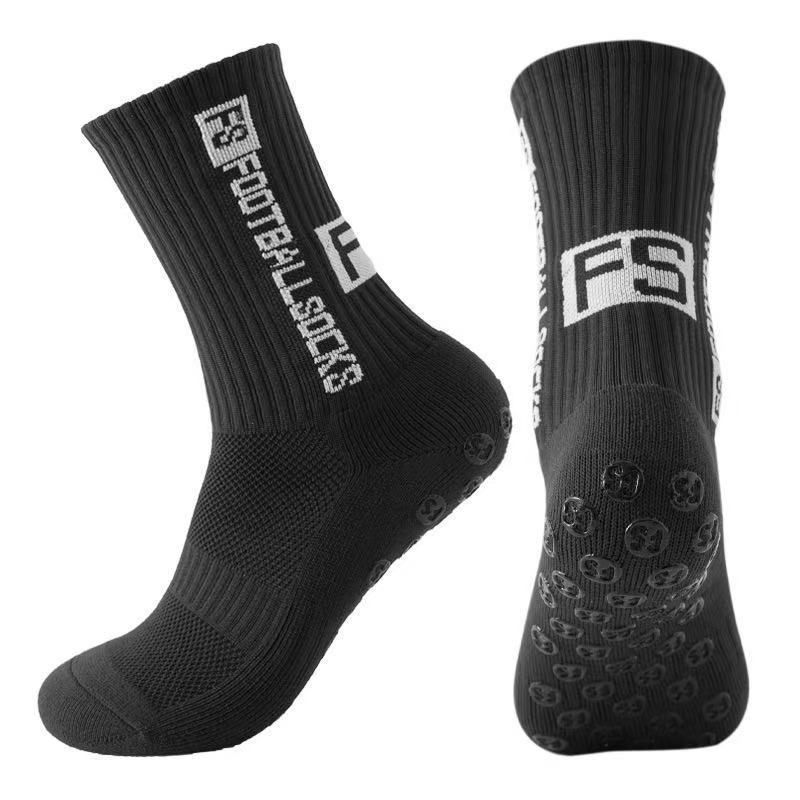 Adhesive Coated Soccer Socks Mid Calf Breathable Anti Slip Professional Outdoor Training Sports FS Style_desvips.com