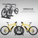 Rastrelliera Da Terra Per 2 Biciclette Con Pneumatici Fino 6.5 Cm, Telaio Orientabile In Acciaio Nero, 60x54x57cm_desvips.com