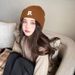 Autumn Winter Trendy Women's Warm Versatile Cold Loose Fit Large Head Circumference Face Slimming Knitted Hat For Women_desvips.com