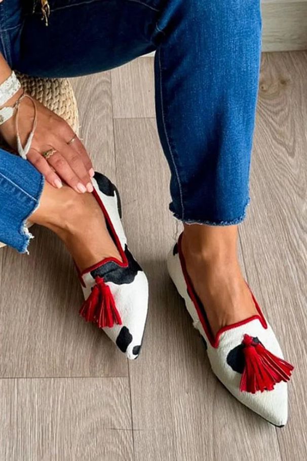 Spring and fall new fashion pointy Muller shoes 40-43 size leopard print casual single shoes_desvips.com