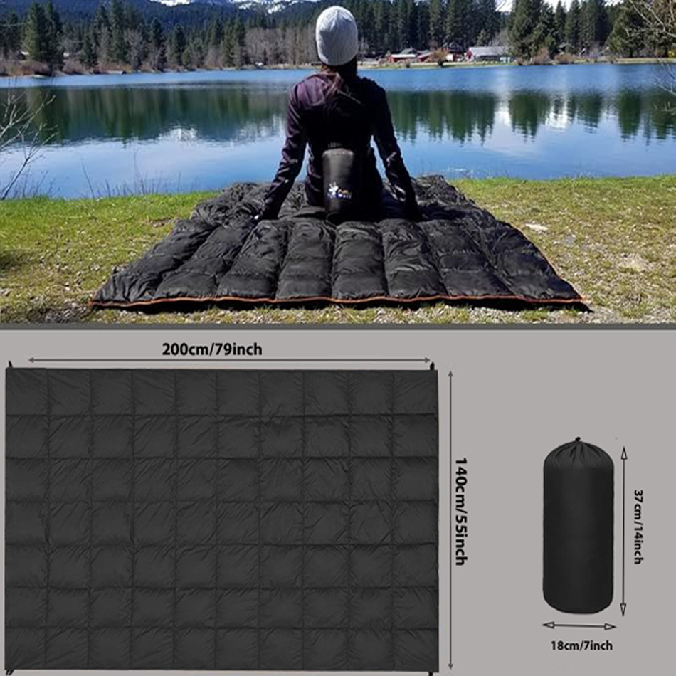 New Travel Fluffy Striped Design Outdoor Camping Water-Resistant Owl Puffy Blanket_desvips.com