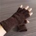LongCoralFleeceGlovesWomenGirlsSolidTouchscreenFingerlessGloveWinterWarmThickenPlushHalfFingerWritingMittens_desvips.com