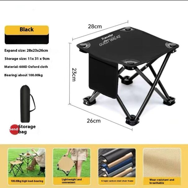 Outdoor Folding Chair Home Camping Ultra-light Portable Stool For Art Fishing Sketching Mazar_desvips.com