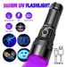 High Power Flashlight 20w Wholesale UV Black Mirror Jewelry Fluorescent Anti-Counterfeiting Detection 365nm Purple Light_desvips.com