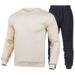 Spring And Autumn Pants Long Sleeve Printed Men's Solid Color Korean Style Sports Hoodless Sweatshirt Two-Piece Set_desvips.com