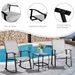 Vongrasig 3-Piece Outdoor Rocking Bistro Set With Textilene Fabric, Includes Two Rocker Chairs And A Glass Table, Suitable For Patio, Lawn, Garden, Ba_desvips.com