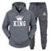 Autumn Winter Fleece Sports Couple Men's And Women's Sweatshirt Suit_desvips.com