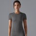 Women's Quick Drying Short Sleeve T-Shirt Yoga Wear Sports Cover up Top for Outdoor Running Training Fitness_desvips.com