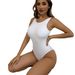 Slimming One-Piece Swimsuit For Curvy Girls - Sexy Open Back & Full Coverage (High-Waisted Tummy Control Women's Swimwear)_desvips.com