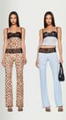 Women's Clothing Leopard print tops mesh see through lace tube top suspender trousers_desvips.com
