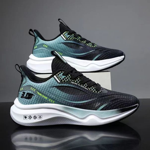Men's Spring Summer Low Top Mesh Breathable Lightweight Running Trendy And Thick Soled Sports Shoes For Men_desvips.com