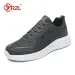 YRZL Black Running Leather Waterproof Athletic Sneakers Wear-resistant Walking Sport Comfortable Men Shoes_desvips.com