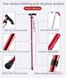 Foldable Aluminum Alloy Telescopic Elderly Multifunctional Walking Stick Trekking Pole Lightweight_desvips.com