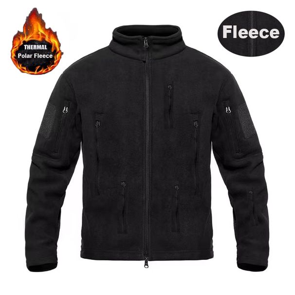 Men's Winter Polar Fleece Tactical Jackets Warm Outdoor Stand Collar Coat Multi-Pocket Casual Hiking Camping Trekking_desvips.com