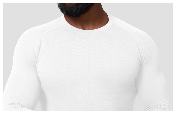 KOOSSOASIS American Seamless Jacquard Fitness Sports Casual Core-Absorbing Long-Sleeve T-Shirt Men's Slim Fit Quick-Drying Training Top 1075_desvips.com